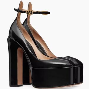 Valentino Garavani Tan-Go patent-leather platform pumps